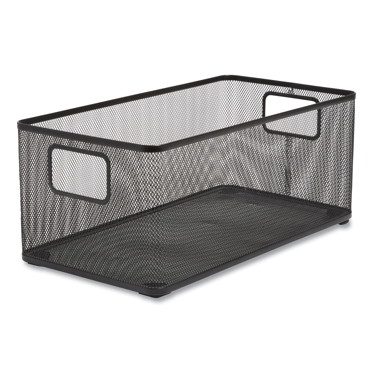 Wire Mesh Storage Box, 8.58" X 15.75" X 6.69", Black