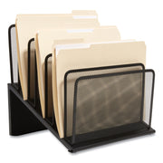 Wire Mesh Incline Sorter, Open Design, 7 Sections, Letter-Size, 11.41 X 11.41 X 11.02, Matte Black