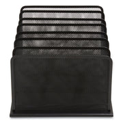 Wire Mesh Incline Sorter, Open Design, 5 Sections, Letter-Size, 7.72 X 11.65 X 10.83, Matte Black