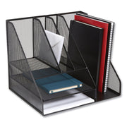 Wire Mesh Combination Organizer, Vertical/horizontal, 8 Sections, Letter-Size, 12 X 12 X 13.97, Matte Black