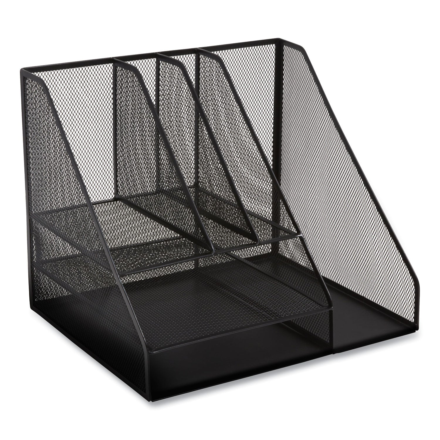 Wire Mesh Combination Organizer, Vertical/horizontal, 8 Sections, Letter-Size, 12 X 12 X 13.97, Matte Black