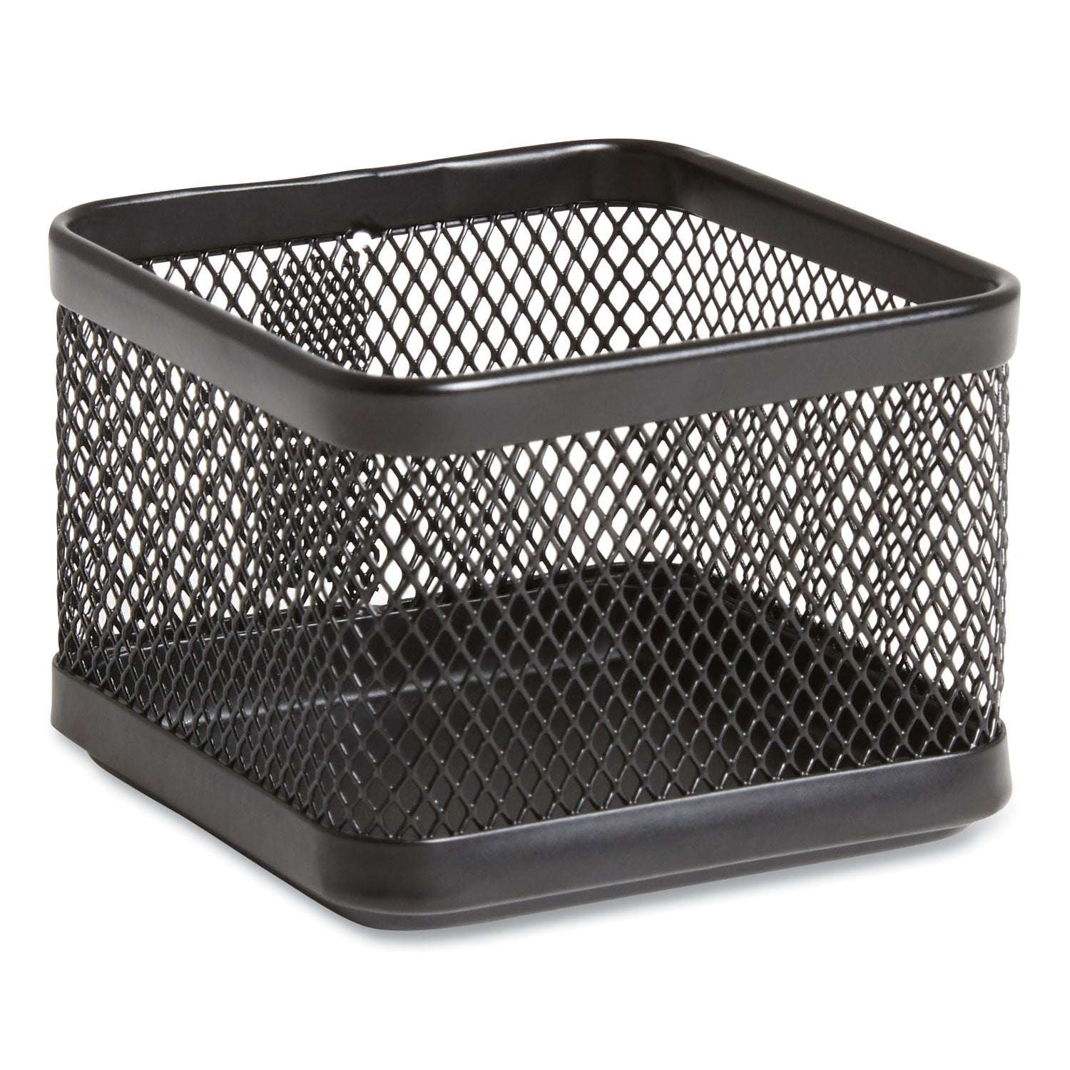 Small Stackable Wire Mesh Accessory Holder, 3.46 X 3.46 X 2.75, Black