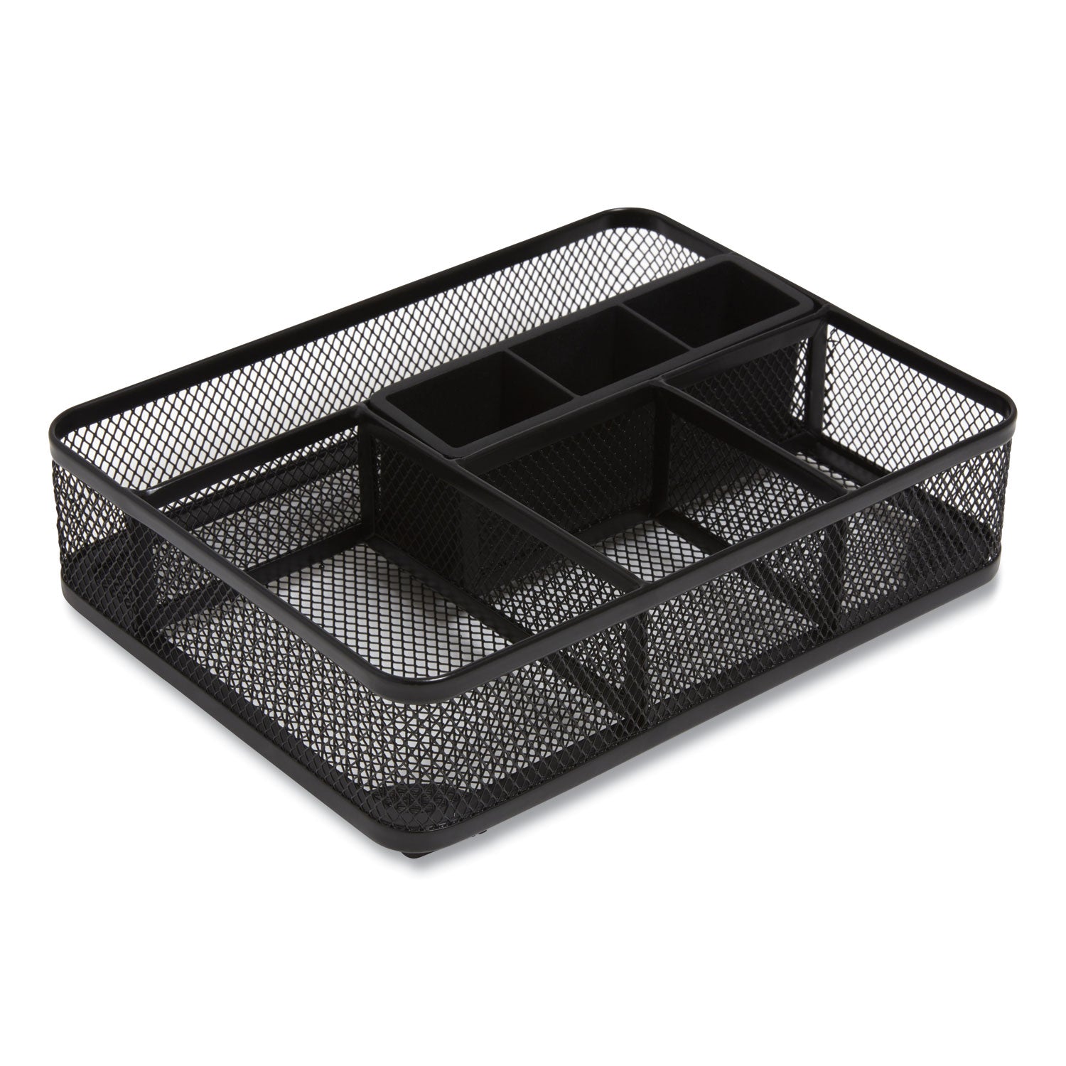 Mesh Drawer Organizer, Seven Compartment, 9.76 X 7.48 X 2.68, Black
