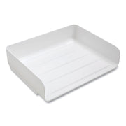 Side-Load Stackable Plastic Document Tray, 1 Section, Letter-Size, 12.63 X 9.72 X 3.01, White, 6/pack