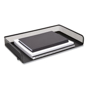 Side-Load Stackable Wire Mesh Document Tray, 1 Section, Legal-Size, 17.32 X 9.84 X 2.76, Matte Black