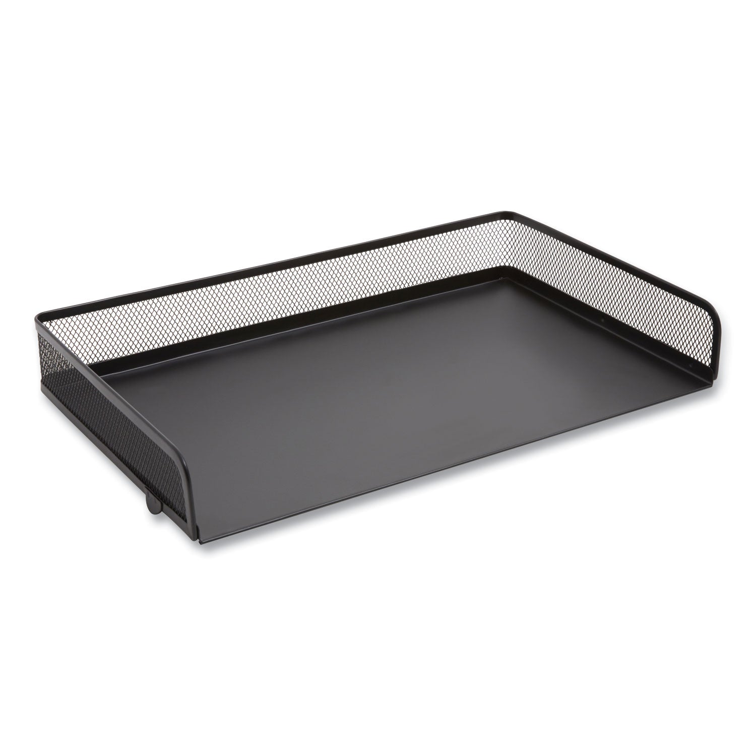 Side-Load Stackable Wire Mesh Document Tray, 1 Section, Legal-Size, 17.32 X 9.84 X 2.76, Matte Black