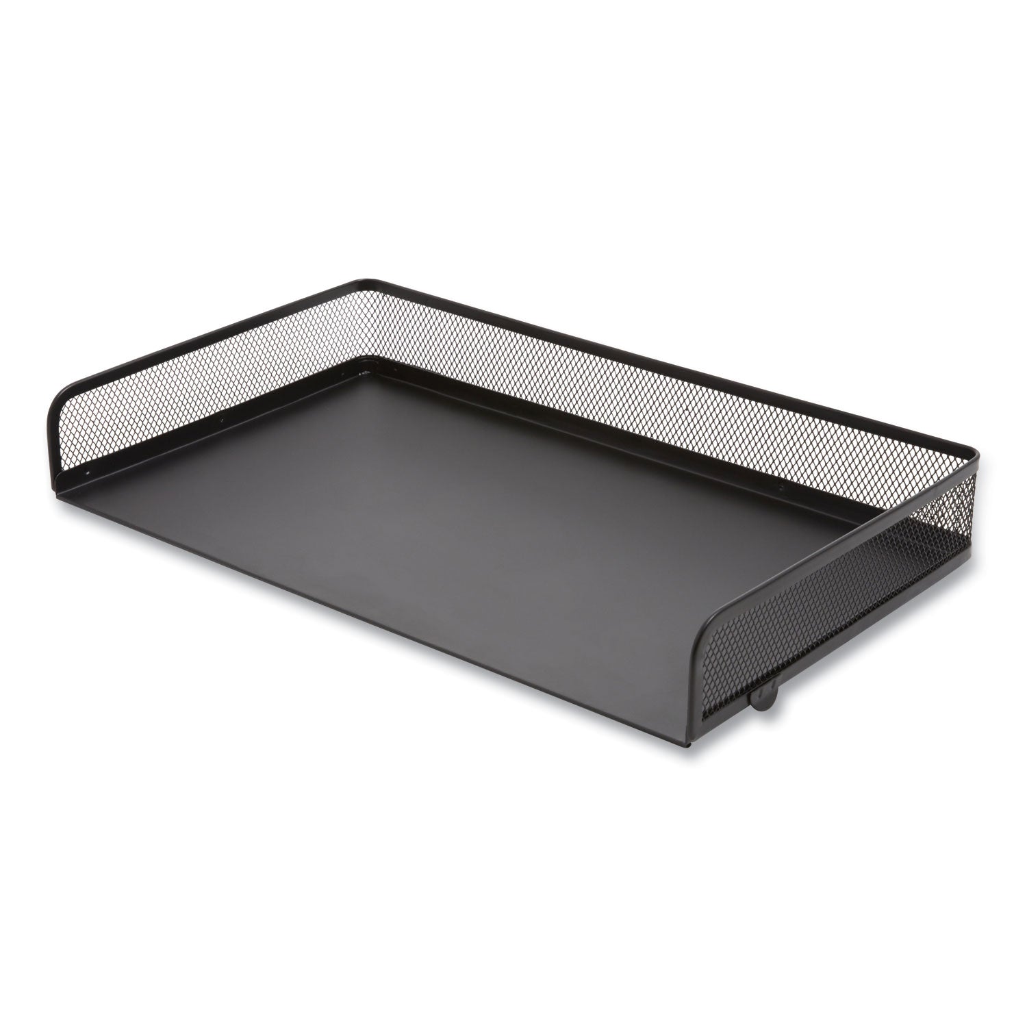 Side-Load Stackable Wire Mesh Document Tray, 1 Section, Legal-Size, 17.32 X 9.84 X 2.76, Matte Black