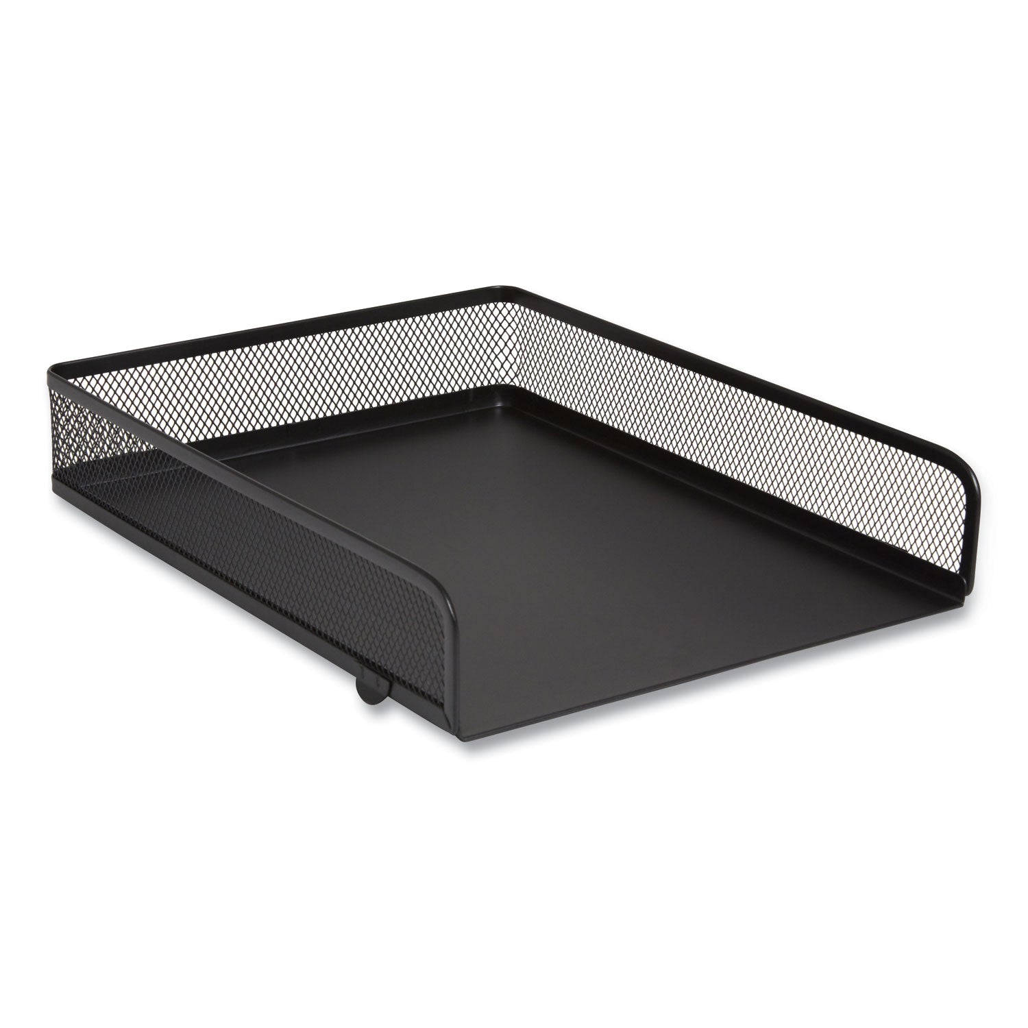 Front-Load Stackable Wire Mesh Document Tray, 1 Section, Letter-Size, 9.37 x 12.48 x 2.32, Matte Black