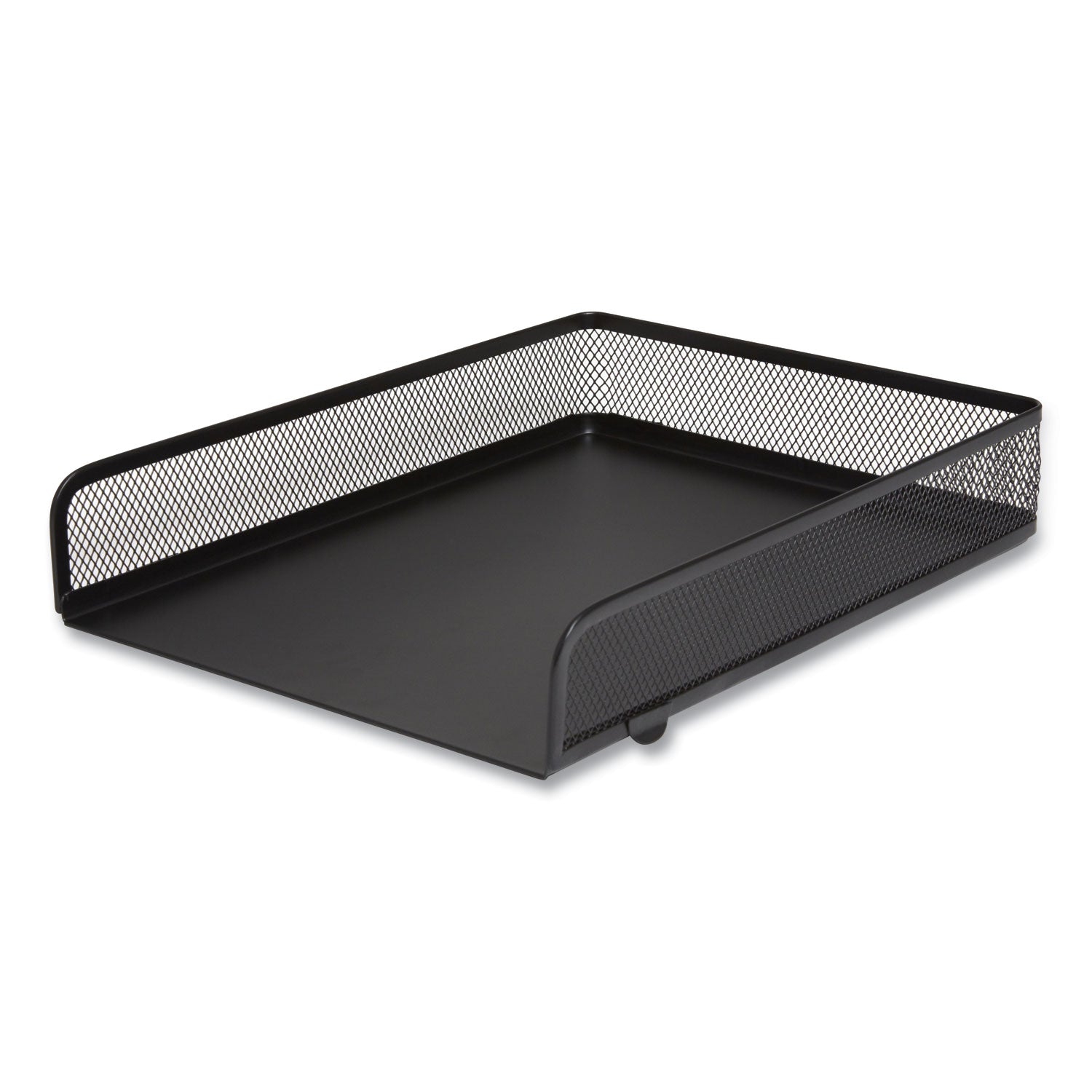 Front-Load Stackable Wire Mesh Document Tray, 1 Section, Letter-Size, 9.37 x 12.48 x 2.32, Matte Black