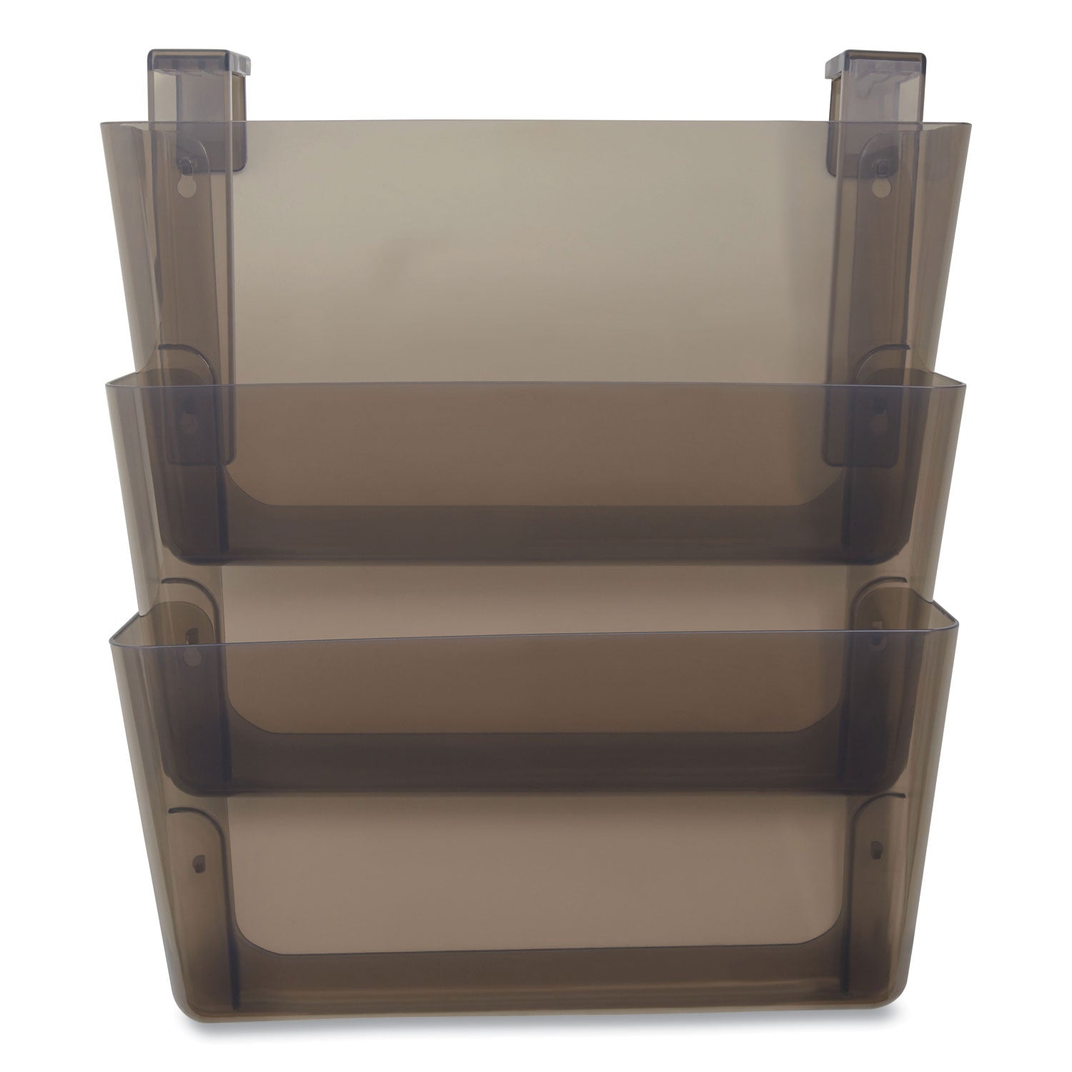 Unbreakable Plastic Wall File, 3 Sections, Letter Size, 13" x 3.74" x 15.03", Smoke