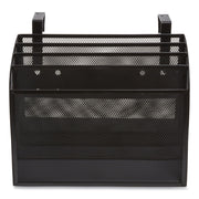 Wire Mesh Incline Sorter, Enclosed Design, 4 Sections, Letter-Size, 12.99 X 6.49 X 10.15, Matte Black