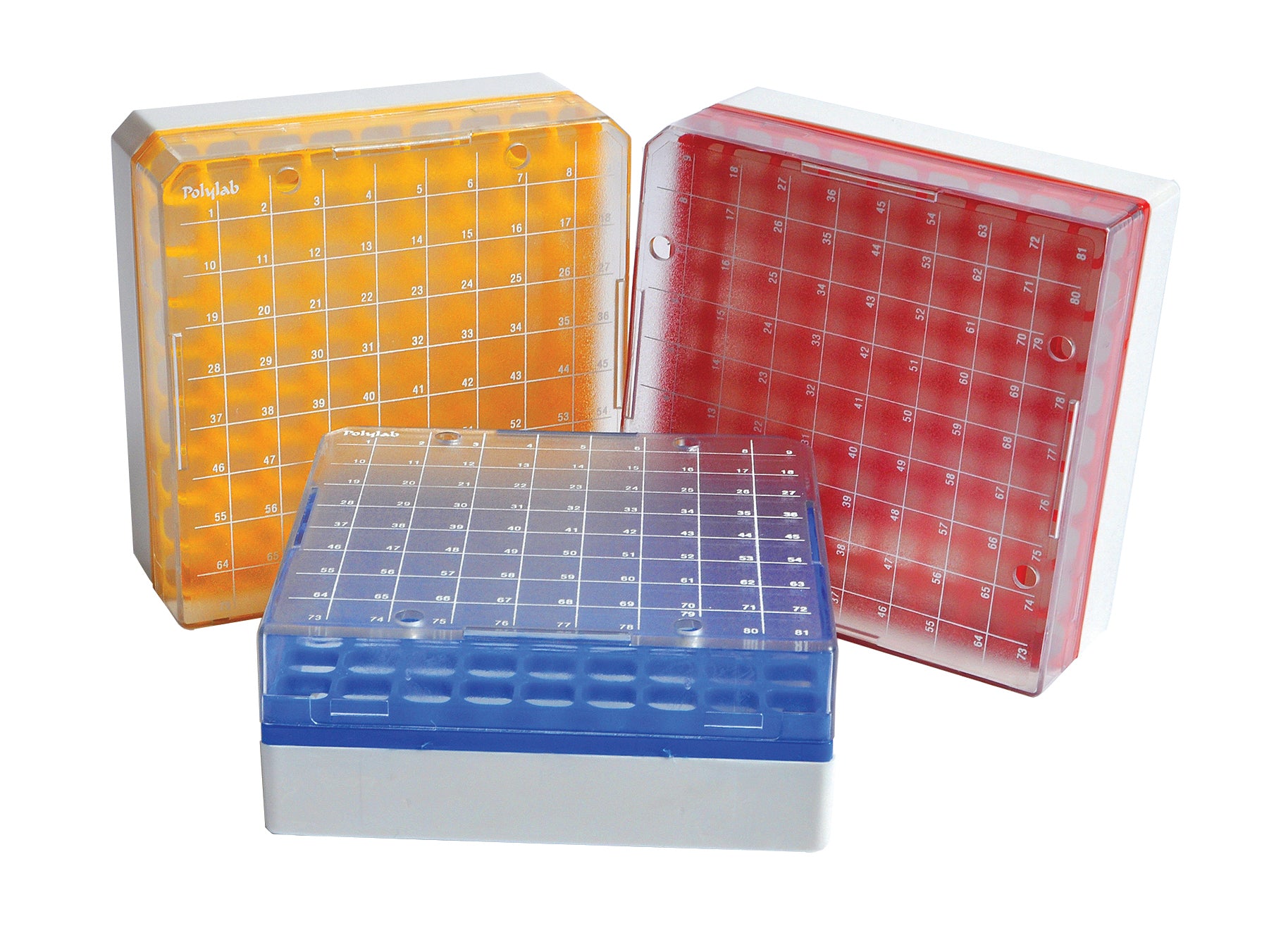 United Scientific® Cryo Rack For 2 mL Vials, 81 Places, comes with 4