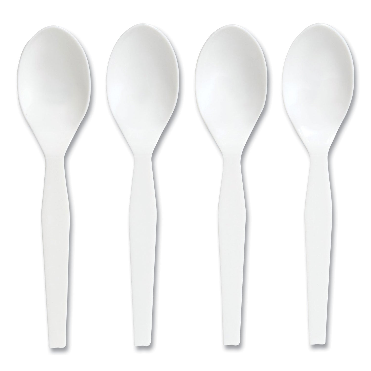 Eco-ID Mediumweight Compostable Cutlery, Spoon, Plastic, White, 300/Pack