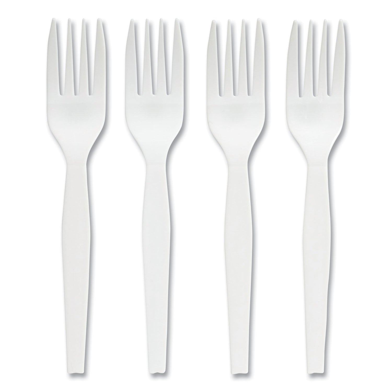 Eco-ID Mediumweight Compostable Cutlery, Fork, Plastic, White, 300/Pack