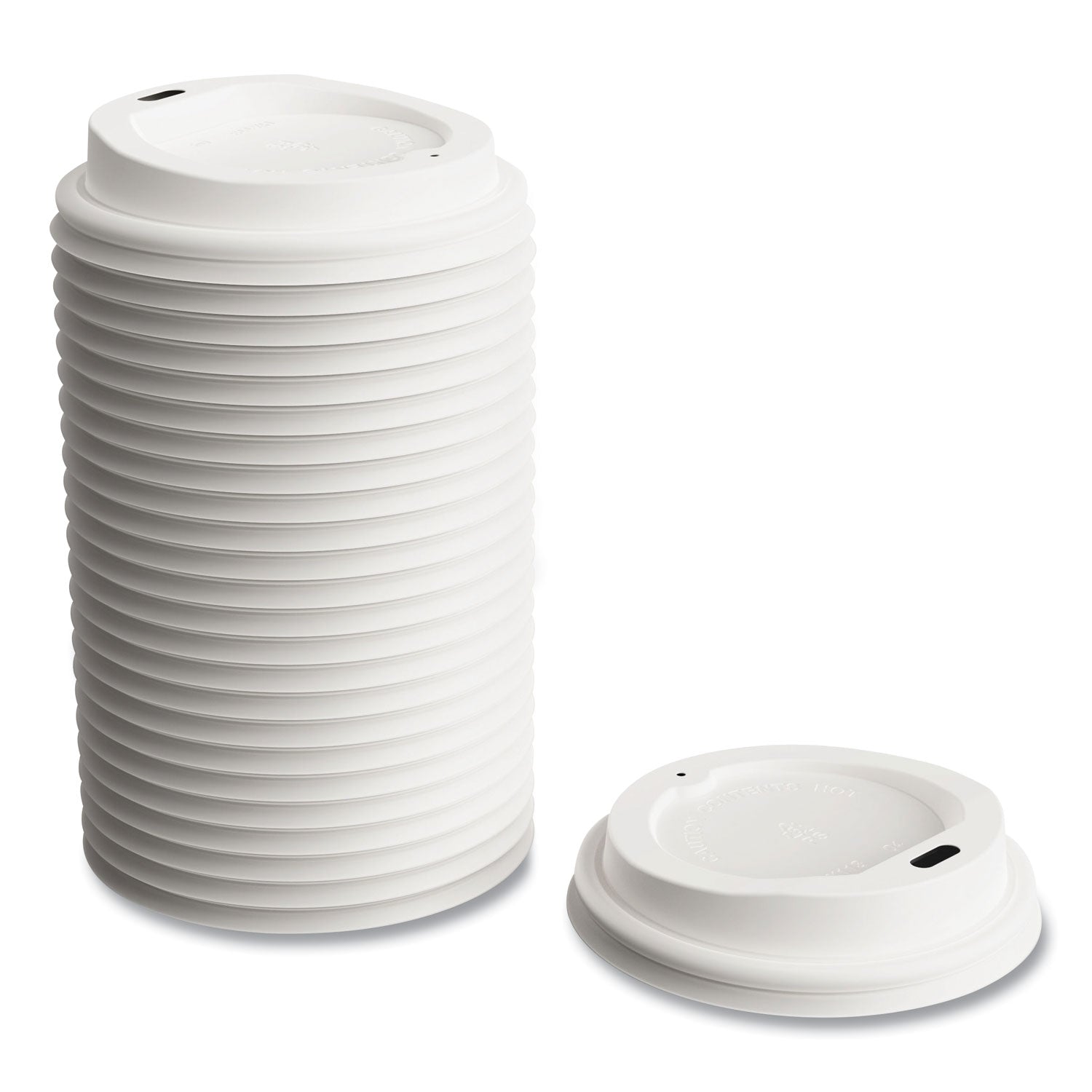 Plastic Hot Cup Lids, Fits 8 oz Hot Cups, White, 50/Pack