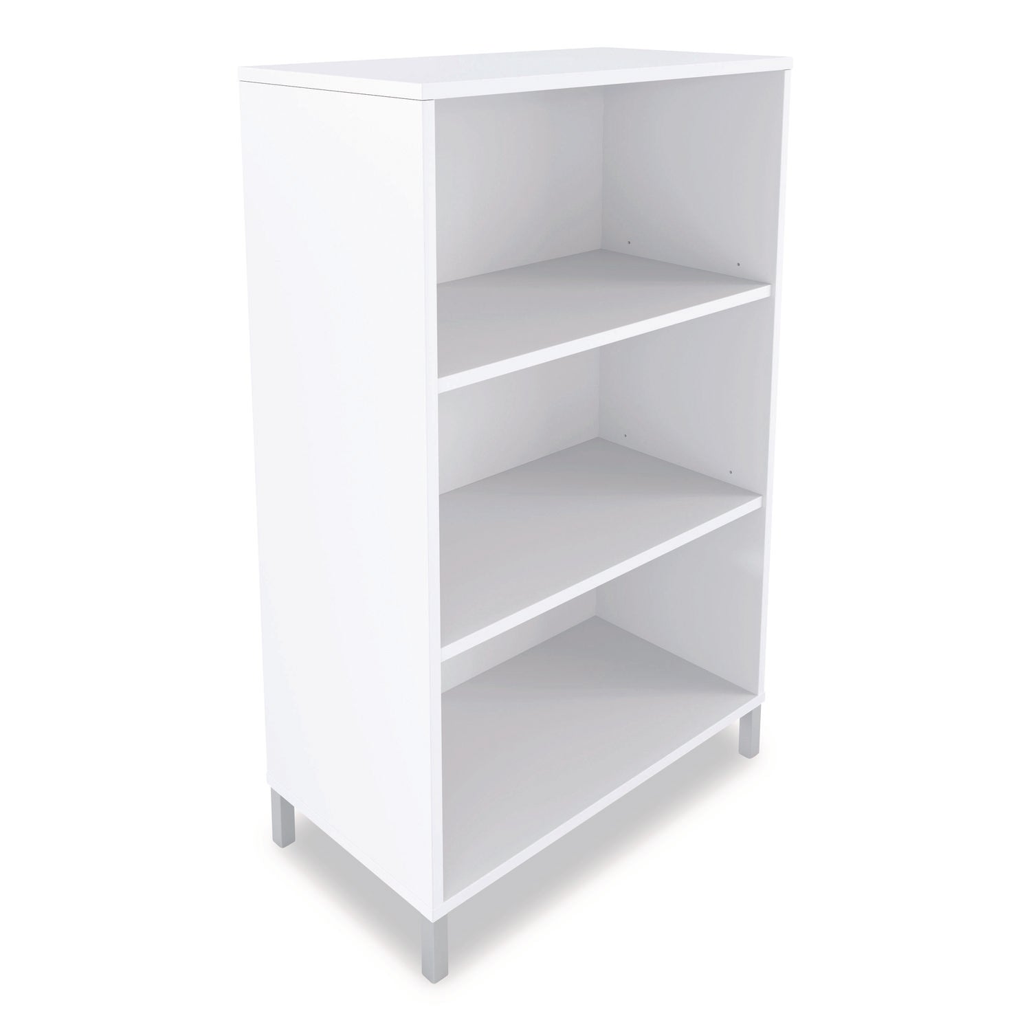 Essentials Laminate Bookcase, Three-Shelf, 28w x 15d x 45.6h, White