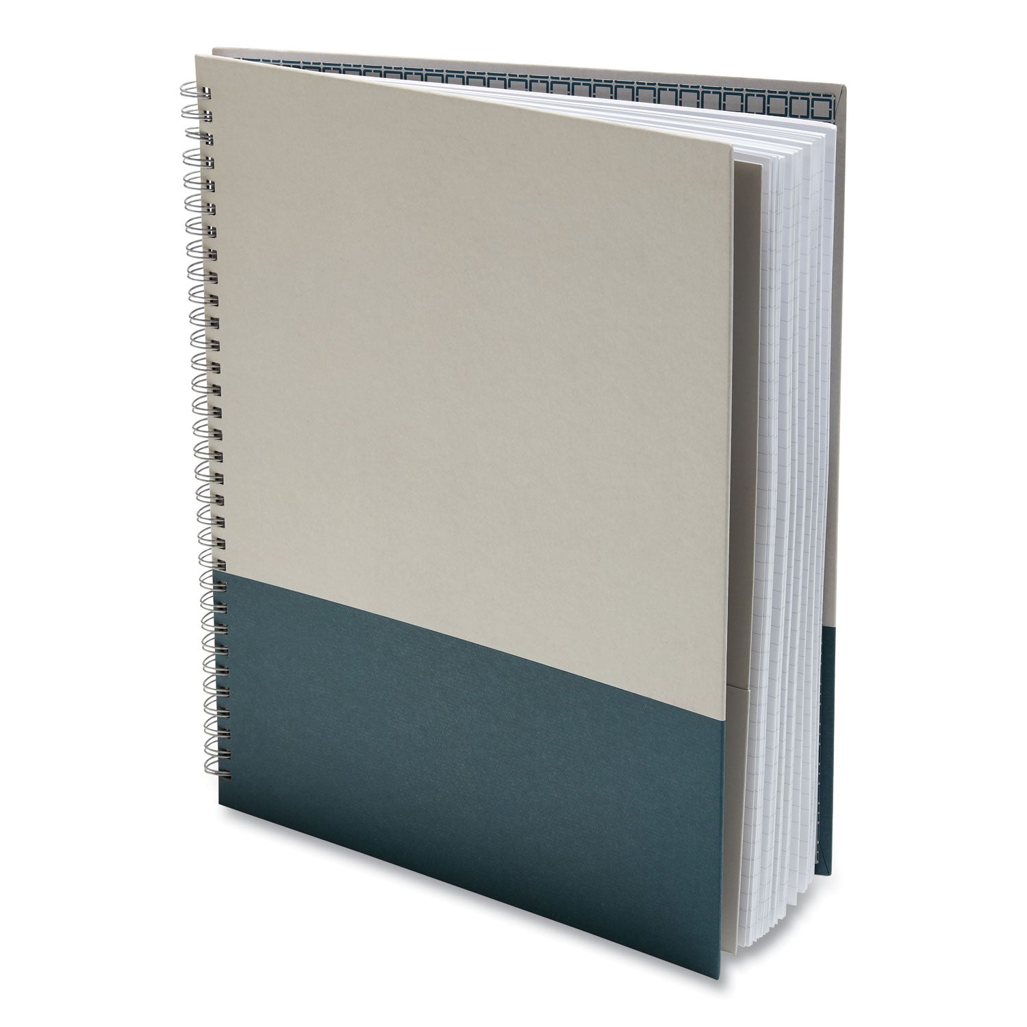 Wirebound Hardcover Notebook, 1-Subject, Narrow Rule, Gray/Teal Cover, (80) 11 x 8.5 Sheets