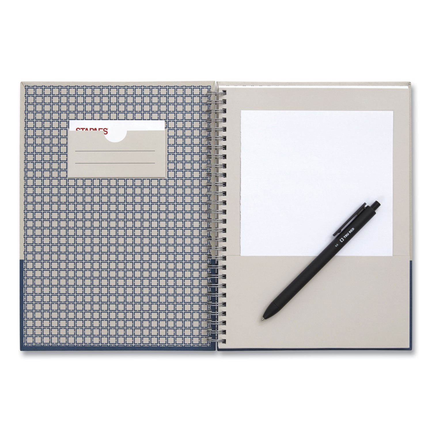 Wirebound Hardcover Notebook, 1-Subject, Narrow Rule, Gray/Blue Cover, (80) 9.5 x 6.5 Sheets