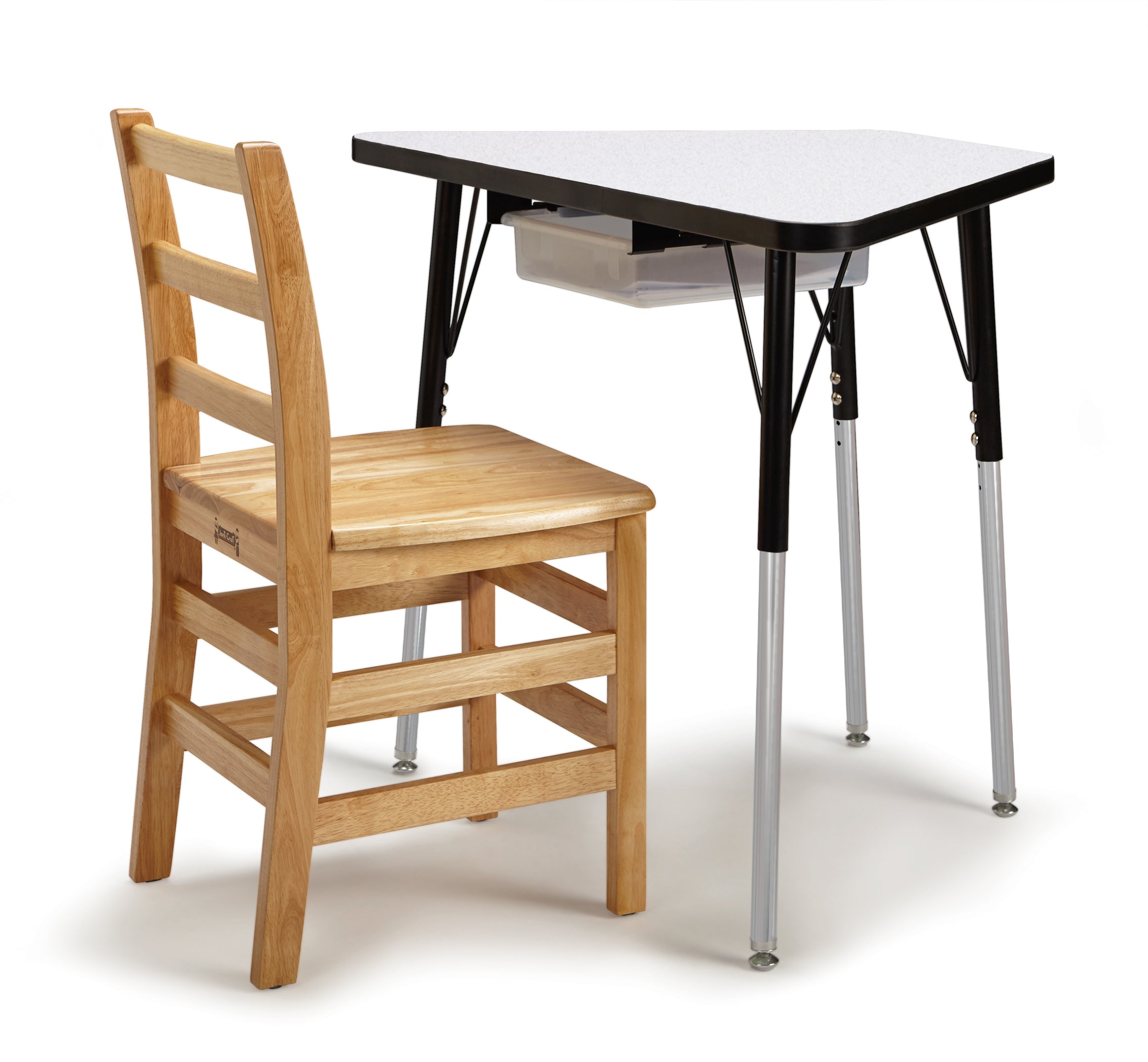 Berries® Tall Trapezoid Desk - Freckled Gray/Black/Black