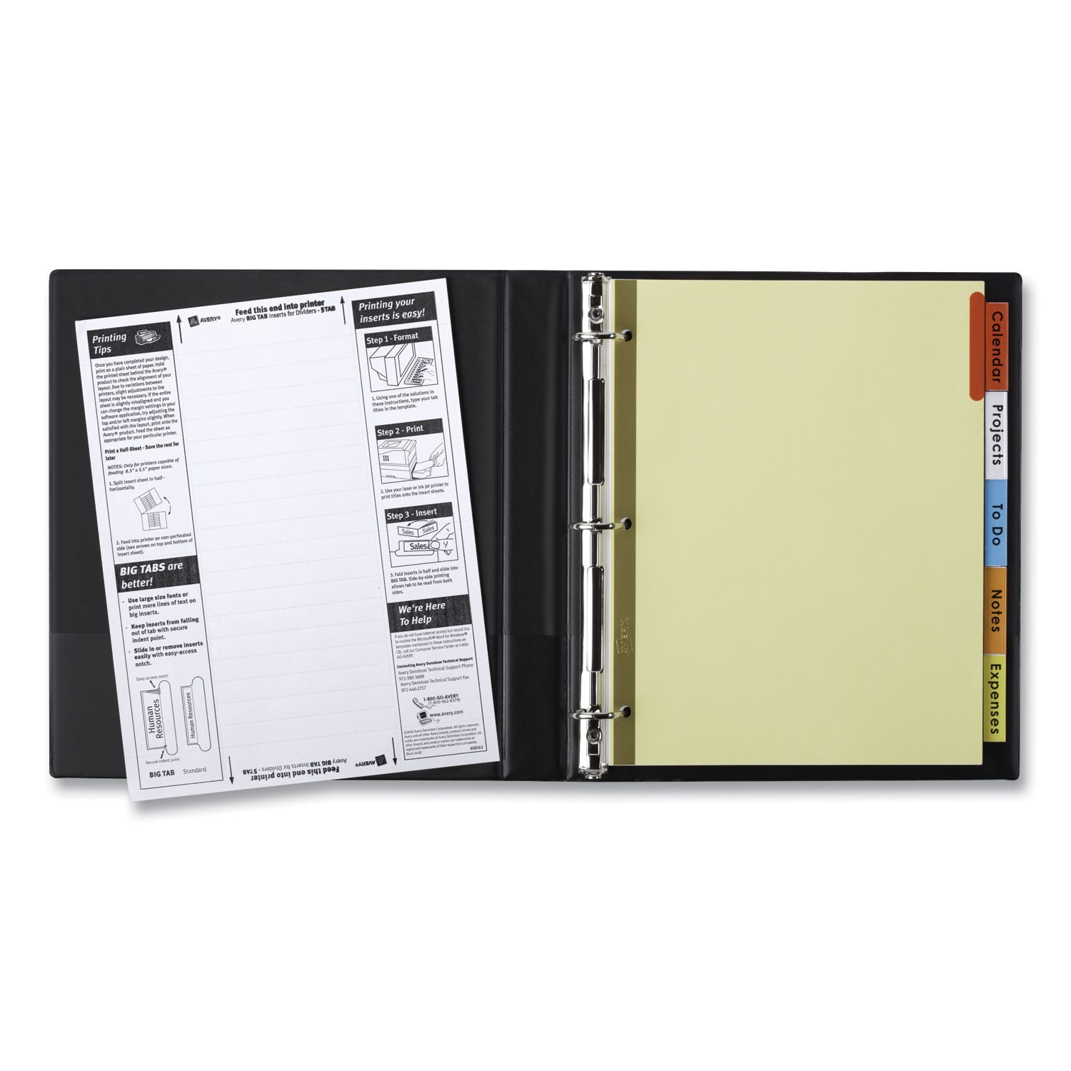 Big Tab™ Insertable Dividers, Buff Paper, 5-Tab Set, Multicolor