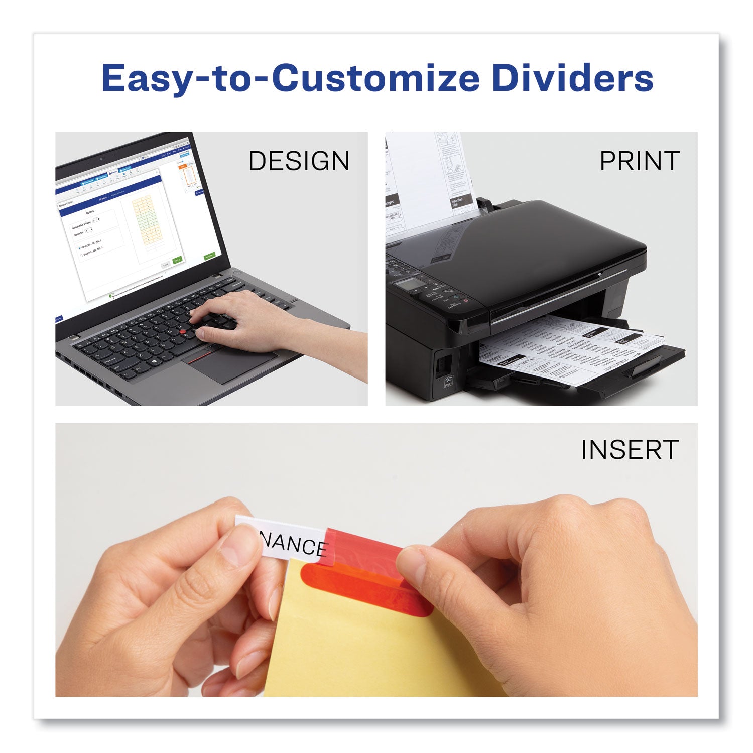 Big Tab™ Insertable Dividers, Buff Paper, 5-Tab Set, Multicolor