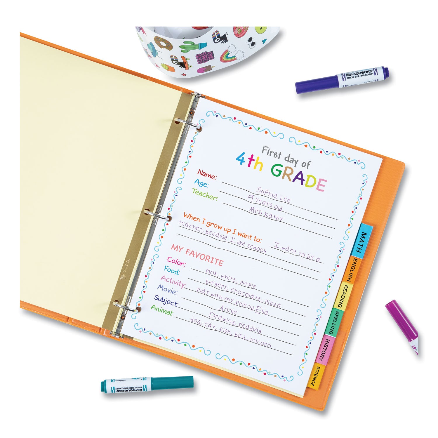 Big Tab™ Insertable Dividers, Buff Paper, 8-Tab Set, Multicolor