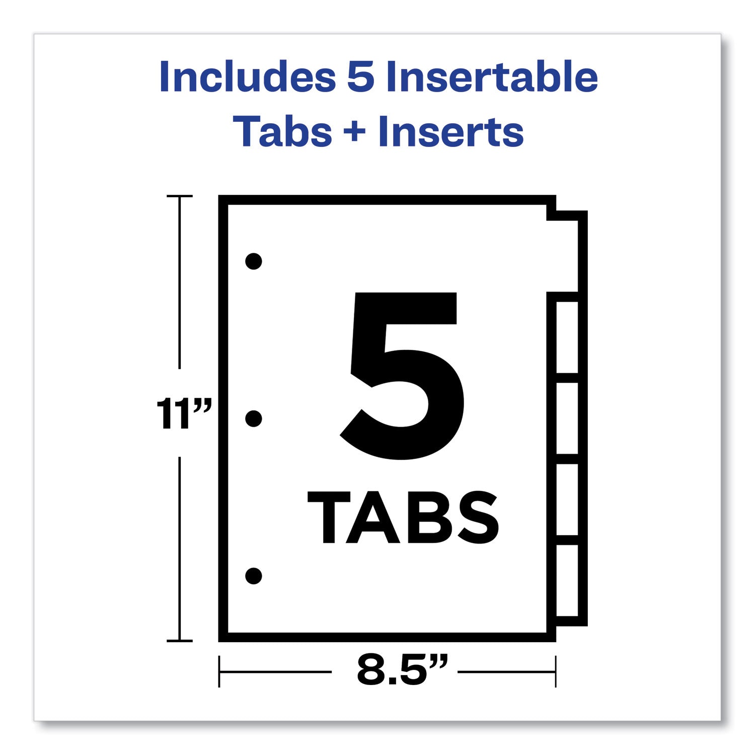 Big Tab™ Insertable Dividers, Buff Paper, 5-Tab Set, Multicolor