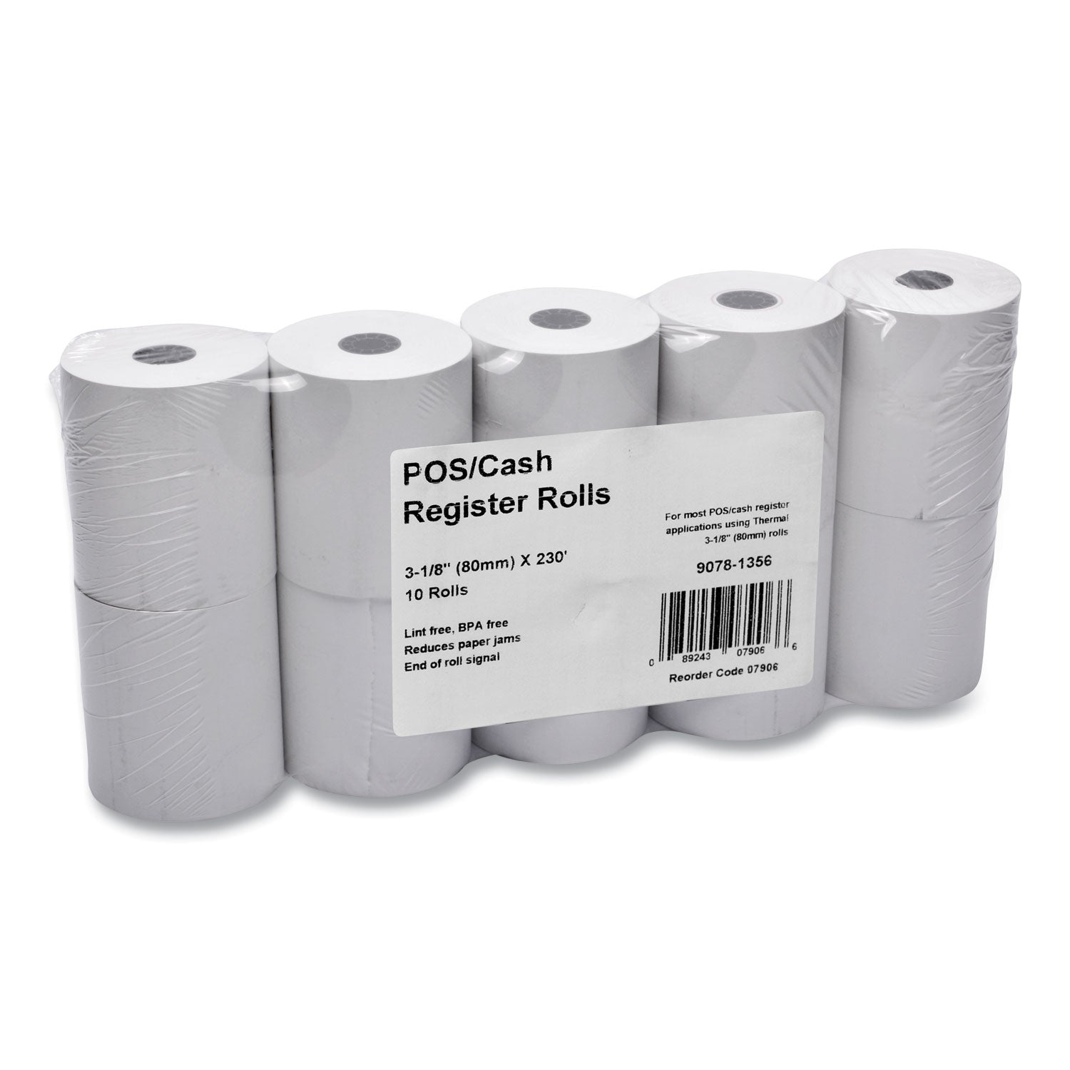 ICONEX 3-1/8" Thermal POS Receipt Paper Roll - 3 1/8" x 230 ft - White - 1 Pack