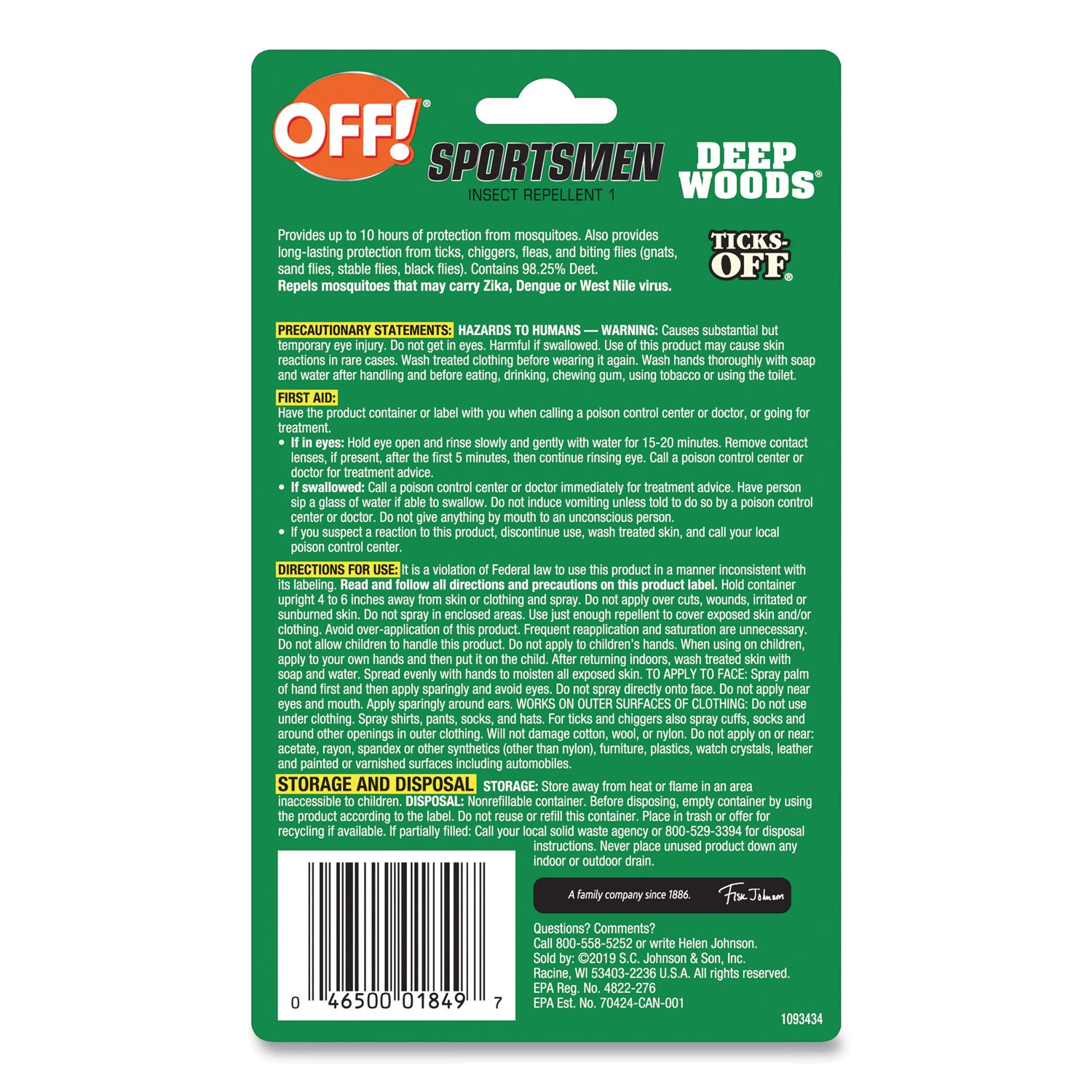 Deep Woods Sportsmen Insect Repellent, 1 Oz Spray Bottle