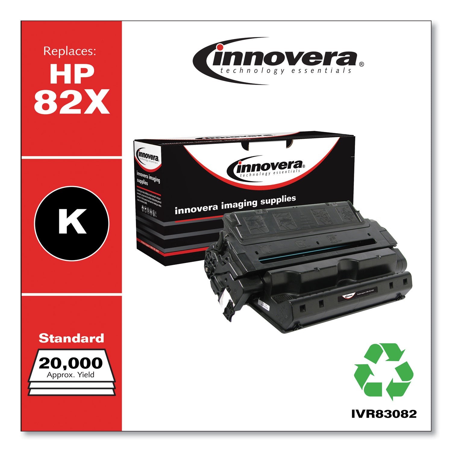 Remanufactured Black High-Yield Toner, Replacement for 82X (C4182X), 20,000 Page-Yield