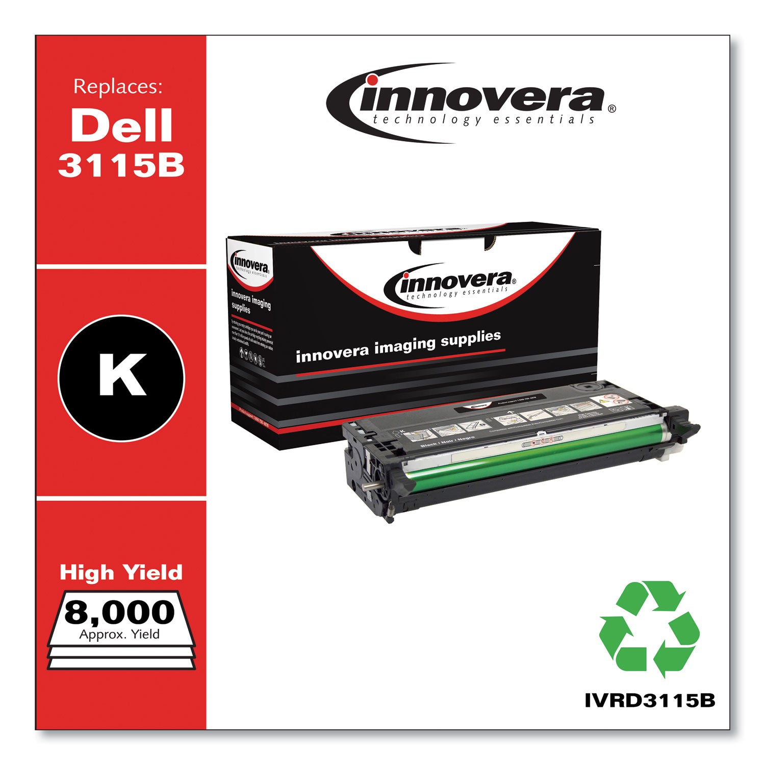 Remanufactured Black High-Yield Toner, Replacement for 310-8395, 8,000 Page-Yield