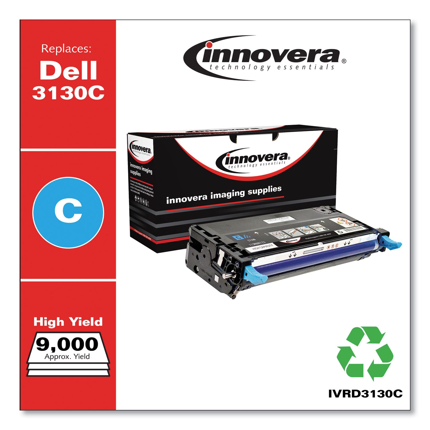 Remanufactured Cyan High-Yield Toner, Replacement for 330-1199, 9,000 Page-Yield
