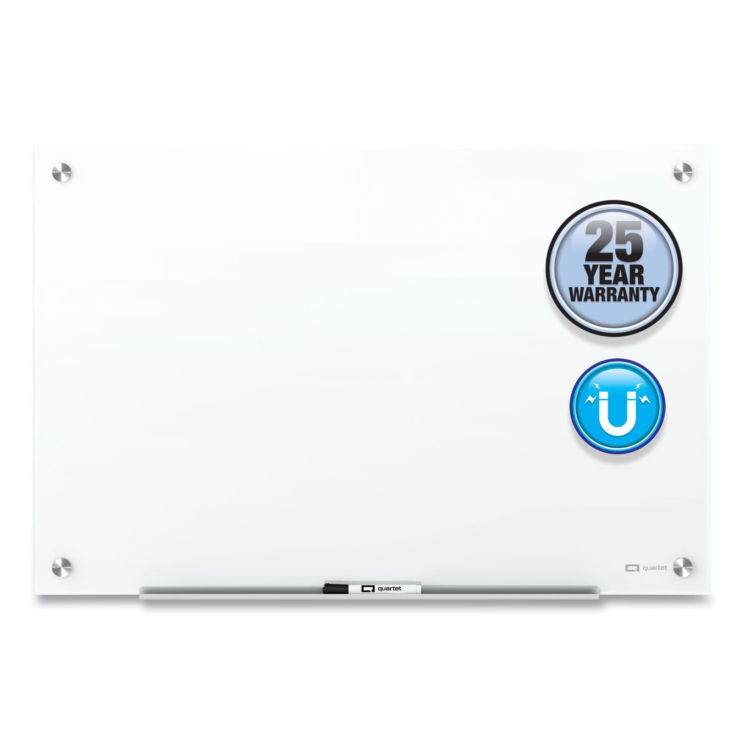 48" (4 ft) Width x 36" (3 ft) Height - White Tempered Glass Surface - Rectangle - Horizontal/Vertical - Magnetic - Scratch Resistant, Accessory Tray, Durable, Dent Resistant, Non-absorbent, Frameless, Ghost Resistant, Stain Resistant - 1 Each