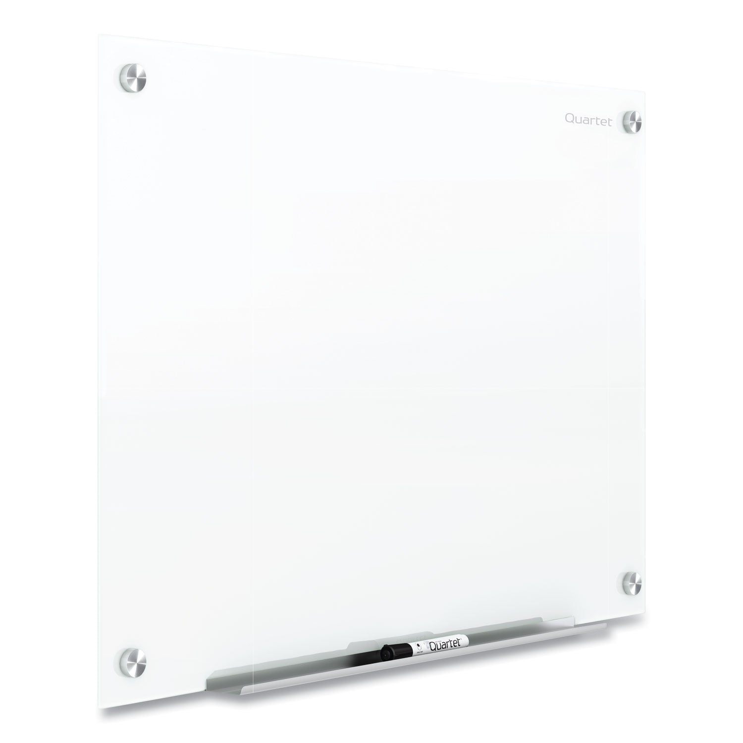 96" (8 ft) Width x 48" (4 ft) Height - Brilliance White Tempered Glass Surface - Rectangle - Horizontal/Vertical - Magnetic - 1 Each