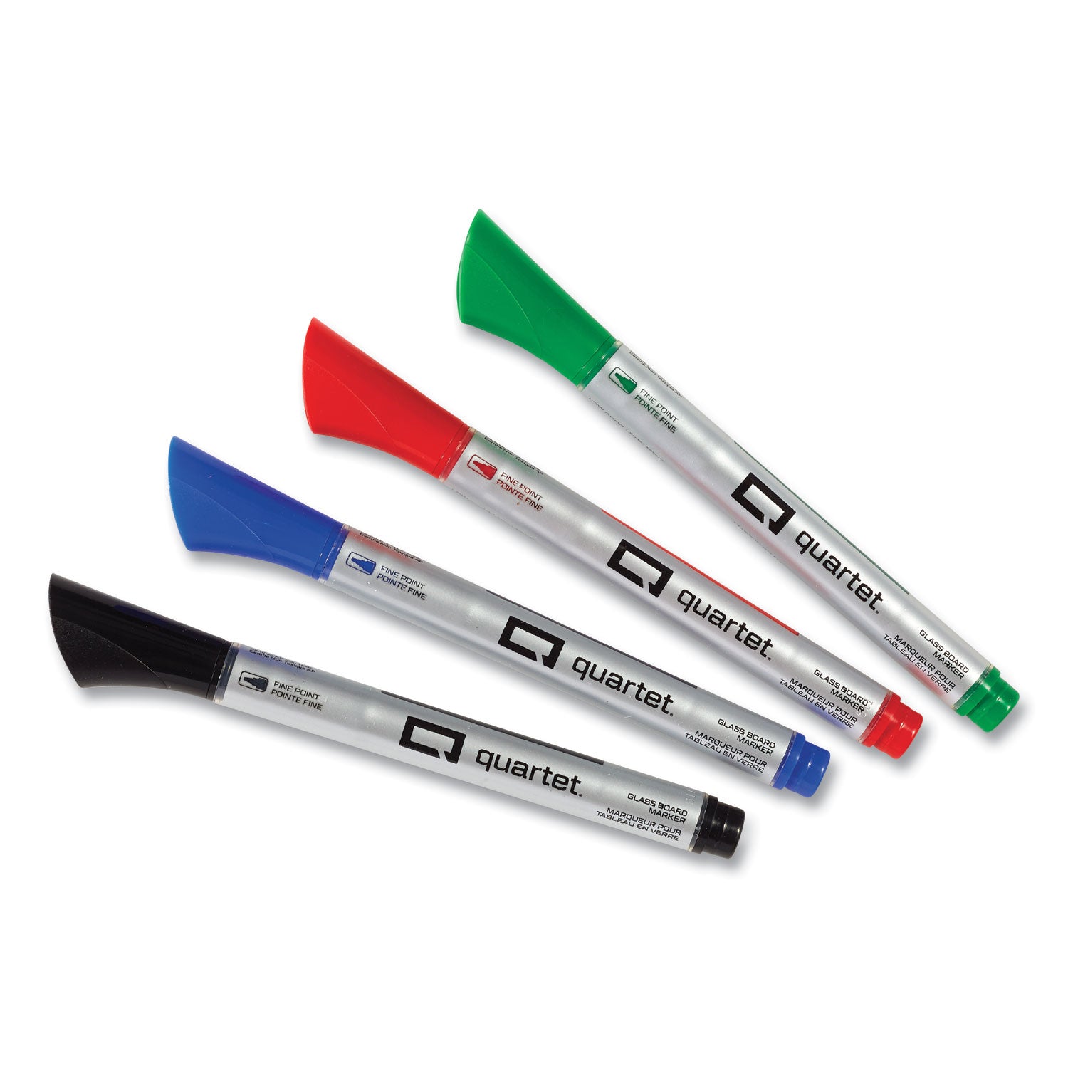 Quartet Premium Glass Board Dry-erase Markers - Fine Marker Point - Erasable - Black, Blue, Red, Green Ink - Liquid - 6 / Pack