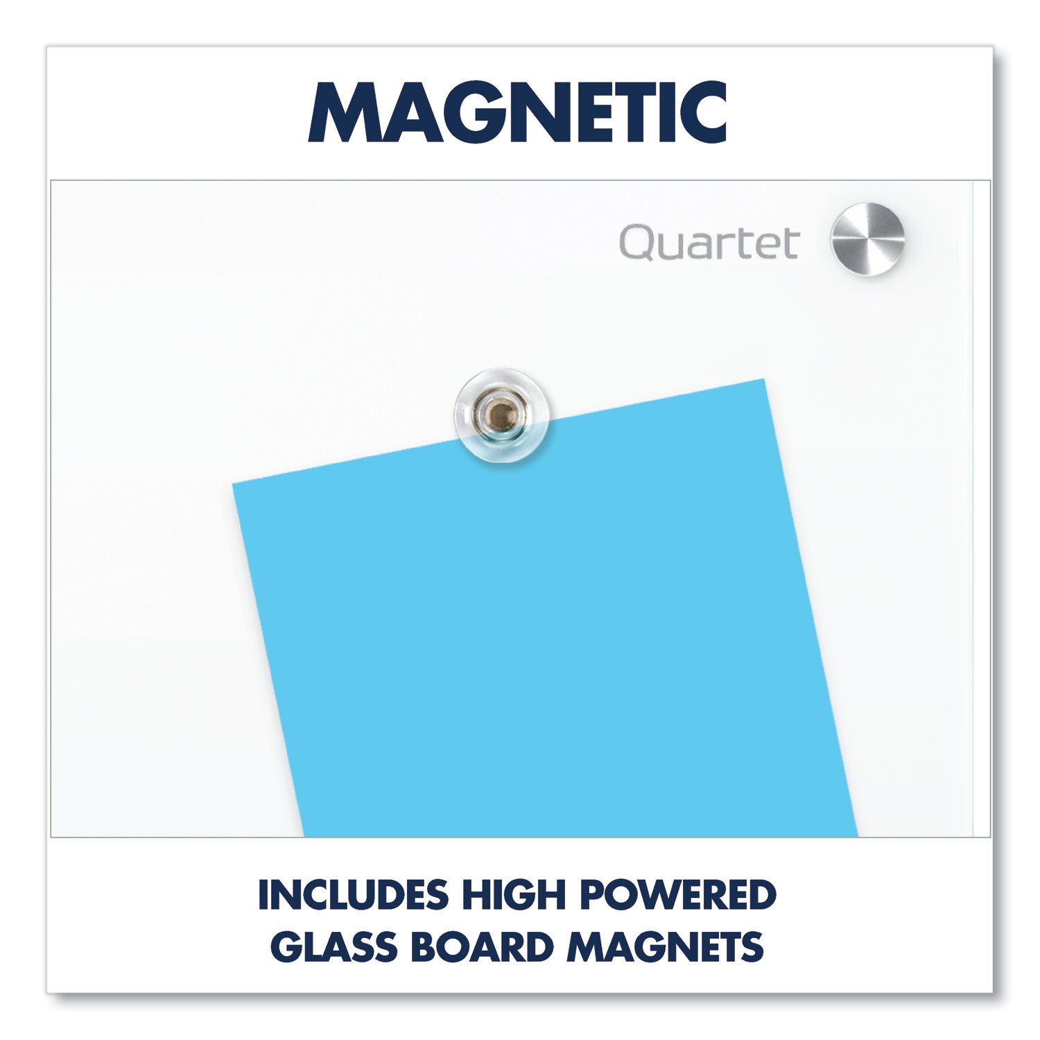 48" (4 ft) Width x 48" (4 ft) Height - White Tempered Glass Surface - Square - Horizontal/Vertical - Magnetic - Frameless, Accessory Tray, Stain Resistant, Ghost Resistant, Durable, Scratch Resistant, Dent Resistant, Non-absorbent - 1 Each