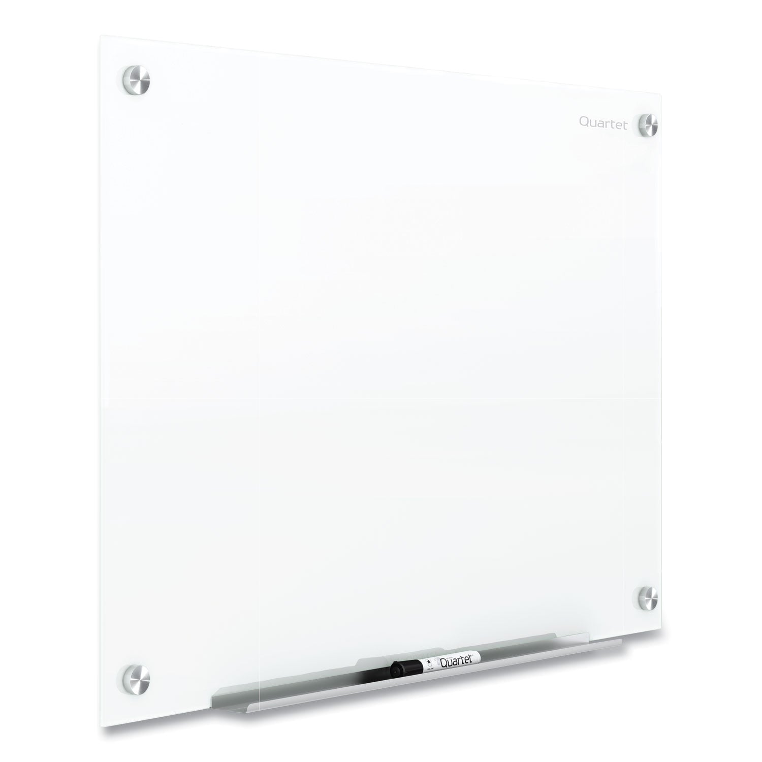 Quartet Infinity Magnetic Glass Dry-Erase Board, 72" x 48", White Tempered Glass, Rectangle, Magnetic, Frameless, Accessory Tray, 2 Magnets, 1 Marker, 1 Each