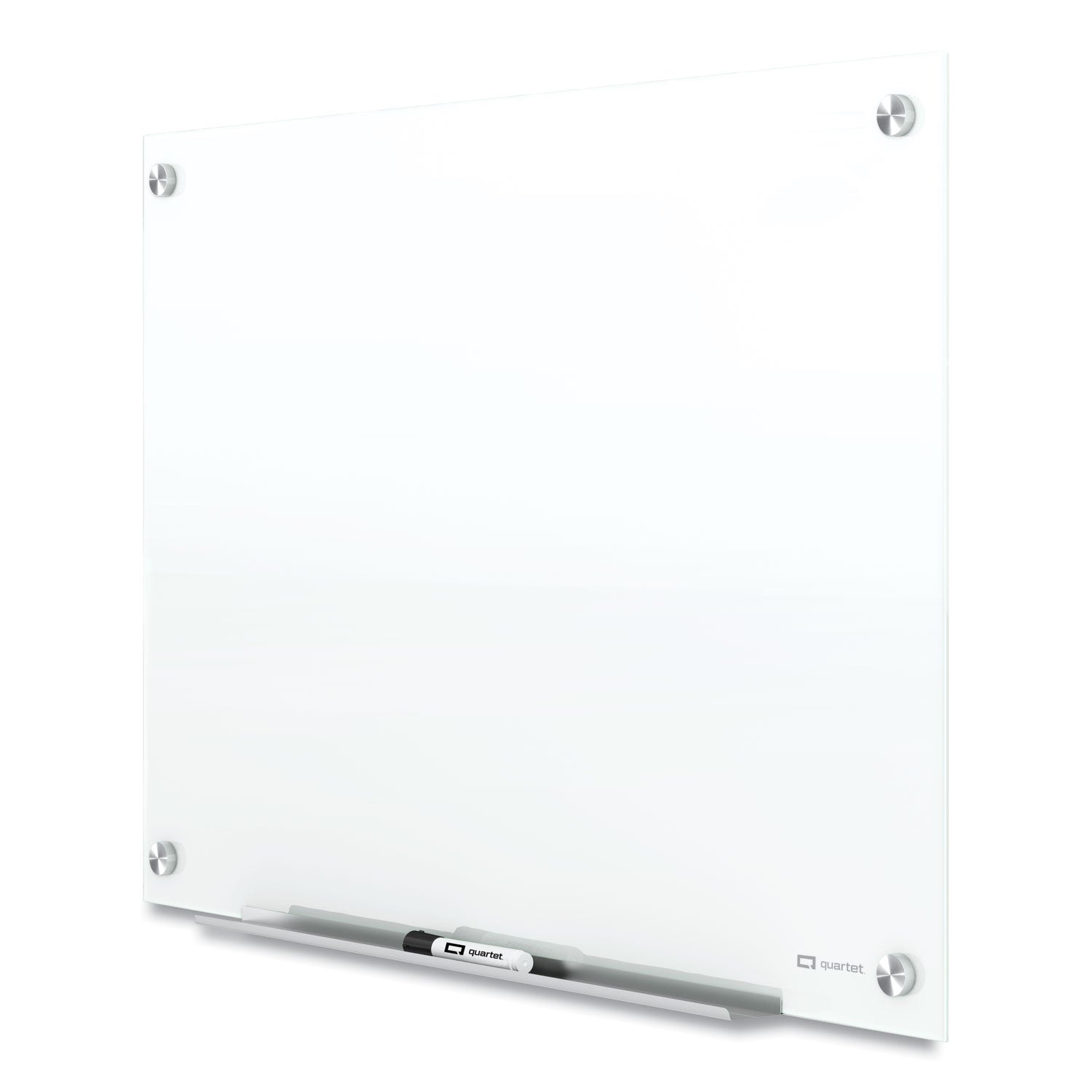 Quartet Infinity Magnetic Glass Dry-Erase Board, 72" x 48", White Tempered Glass, Rectangle, Magnetic, Frameless, Accessory Tray, 2 Magnets, 1 Marker, 1 Each