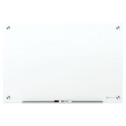 96" (8 ft) Width x 48" (4 ft) Height - Brilliance White Tempered Glass Surface - Rectangle - Horizontal/Vertical - Magnetic - 1 Each