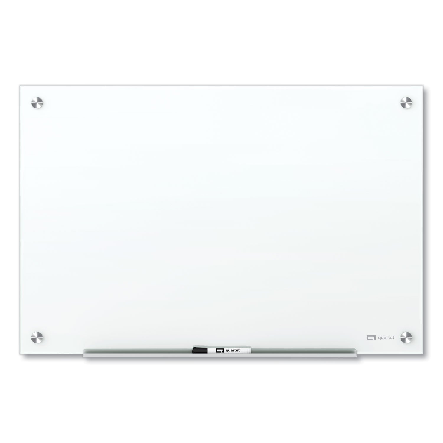 Quartet Infinity Magnetic Glass Dry-Erase Board, 72" x 48", White Tempered Glass, Rectangle, Magnetic, Frameless, Accessory Tray, 2 Magnets, 1 Marker, 1 Each