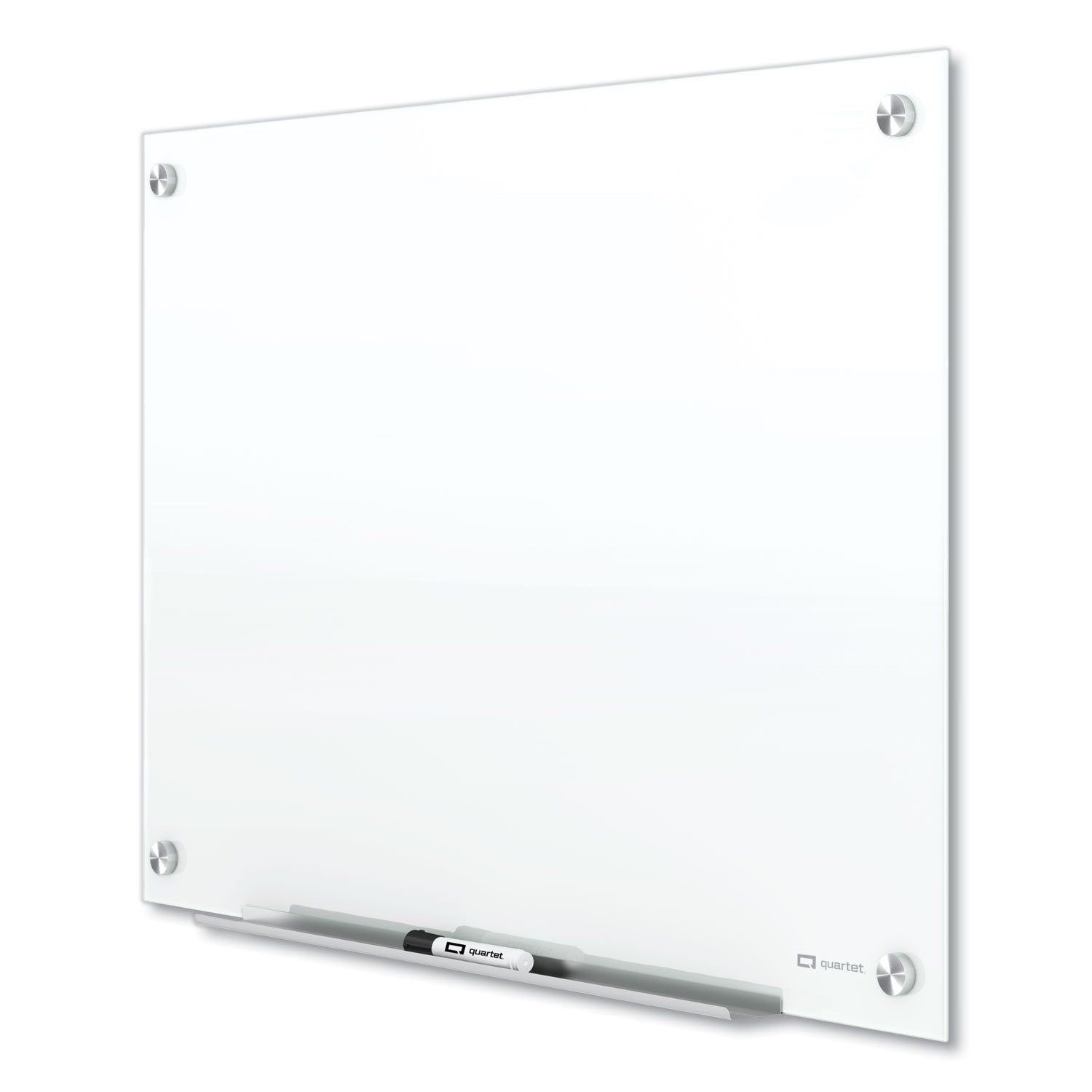 96" (8 ft) Width x 48" (4 ft) Height - Brilliance White Tempered Glass Surface - Rectangle - Horizontal/Vertical - Magnetic - 1 Each