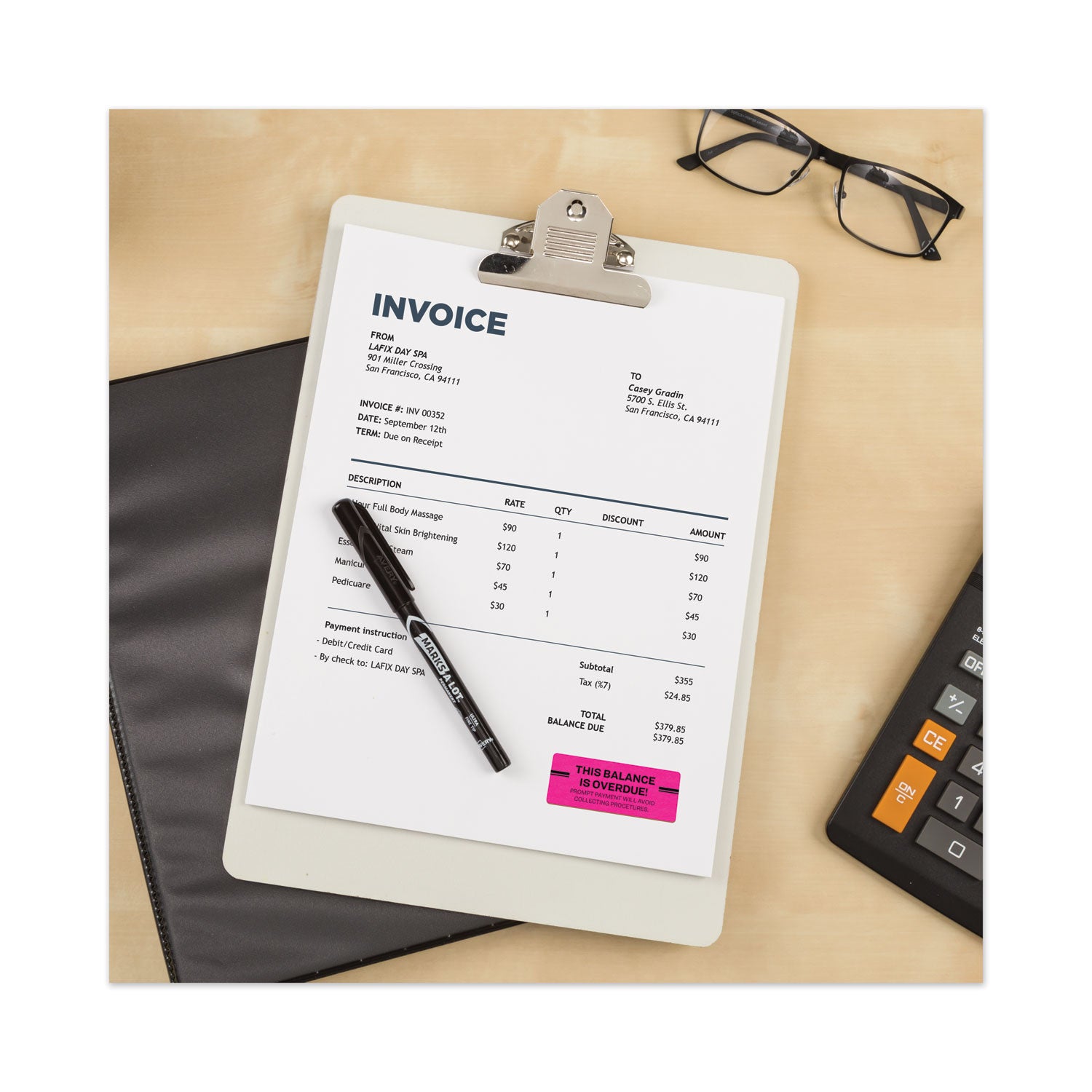 High-Visibility Labels, Permanent Adhesive, Neon Magenta, 1" x 2-5/8", 750 Labels
