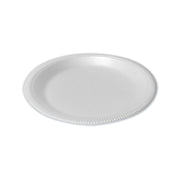 Foam Dinnerware, Plate, 9" dia, Poly Bag, White, 125/Sleeve, 4 Sleeves/Pack
