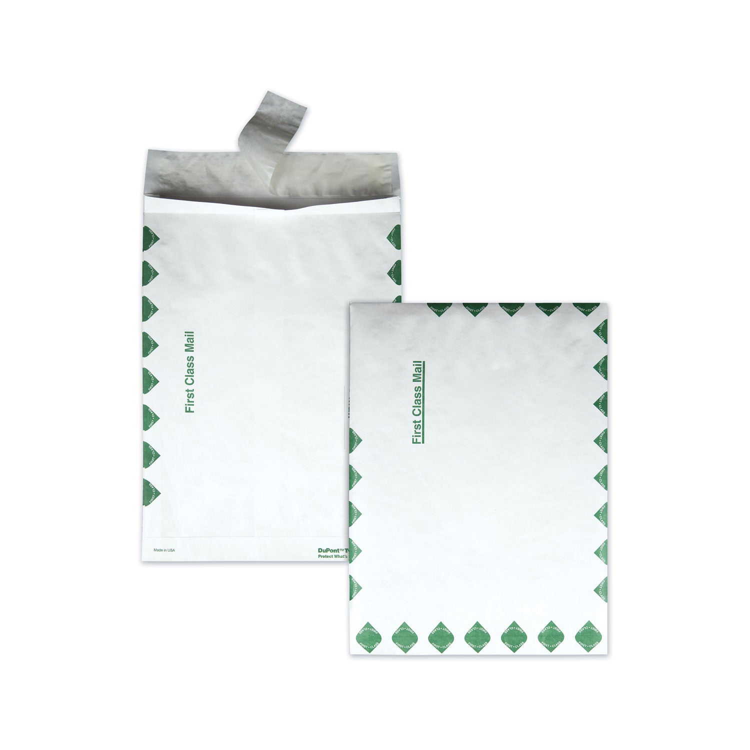First Class Mail - 10" Width x 13" Length - 1 1/2" Gusset - 18 lb - Peel & Seal - White - Tyvek - 100 / Carton