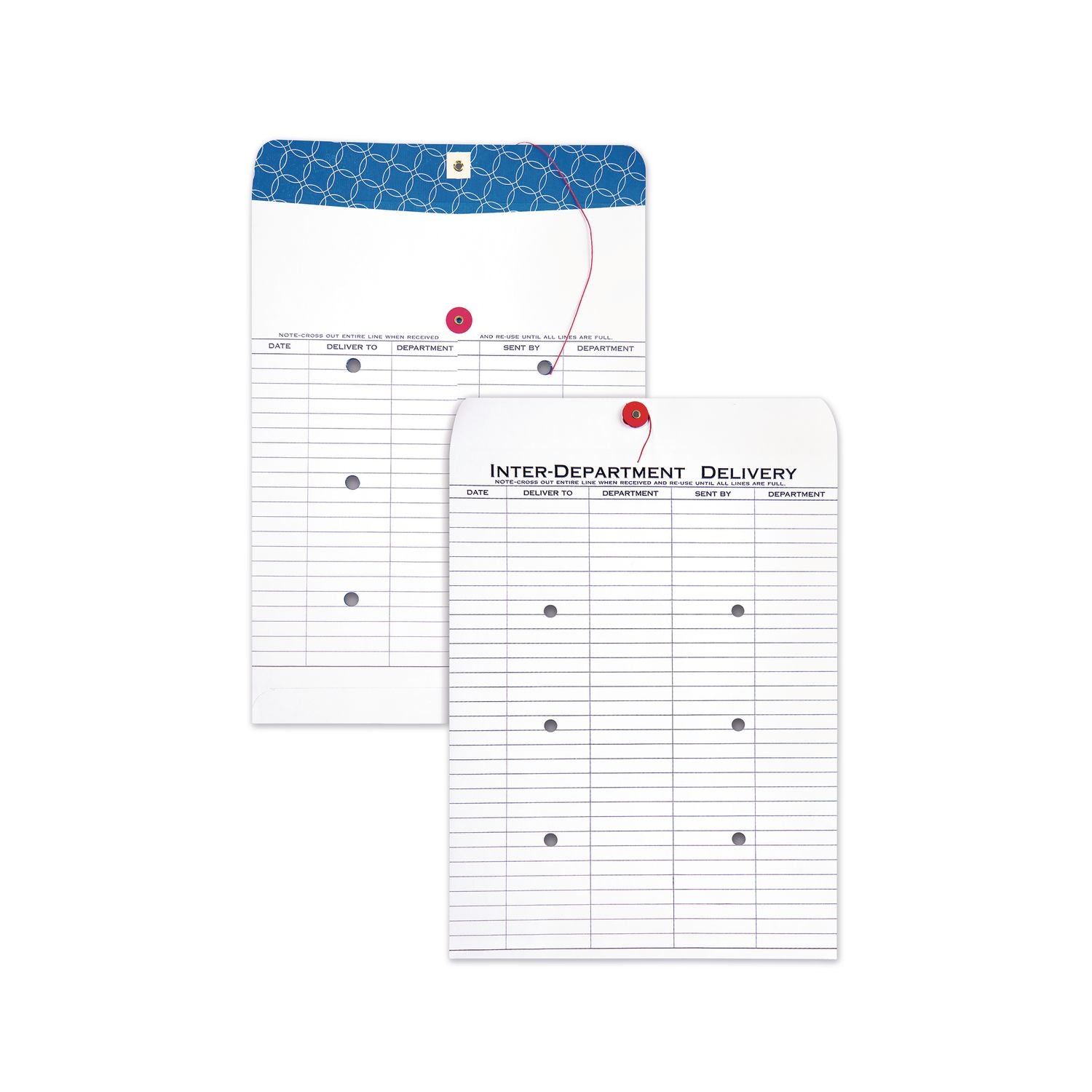Inter-department - #13 1/2 - 10" Width x 13" Length - 28 lb - String/Button - White - 100 / Box