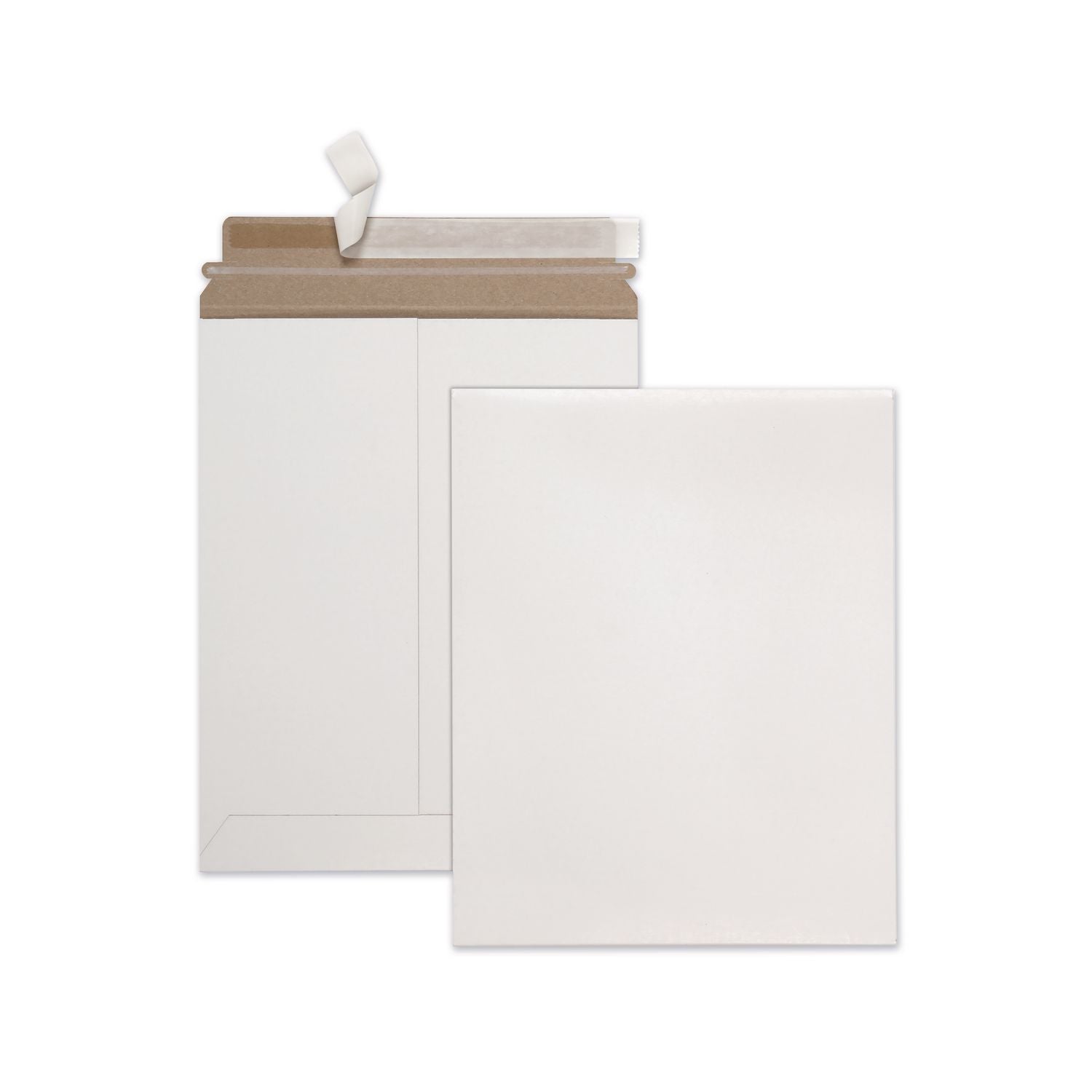 Quality Park Sturdy Fiberboard Photo Mailers - Board - 9 3/4" Width x 12 1/2" Length - Self-sealing - White - Fiberboard - 25 / Box