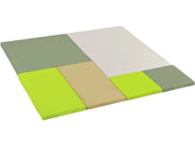 6-Square Mosaic Mats Kit - Light Green/Ivory, 56.7"L x 56.7"W