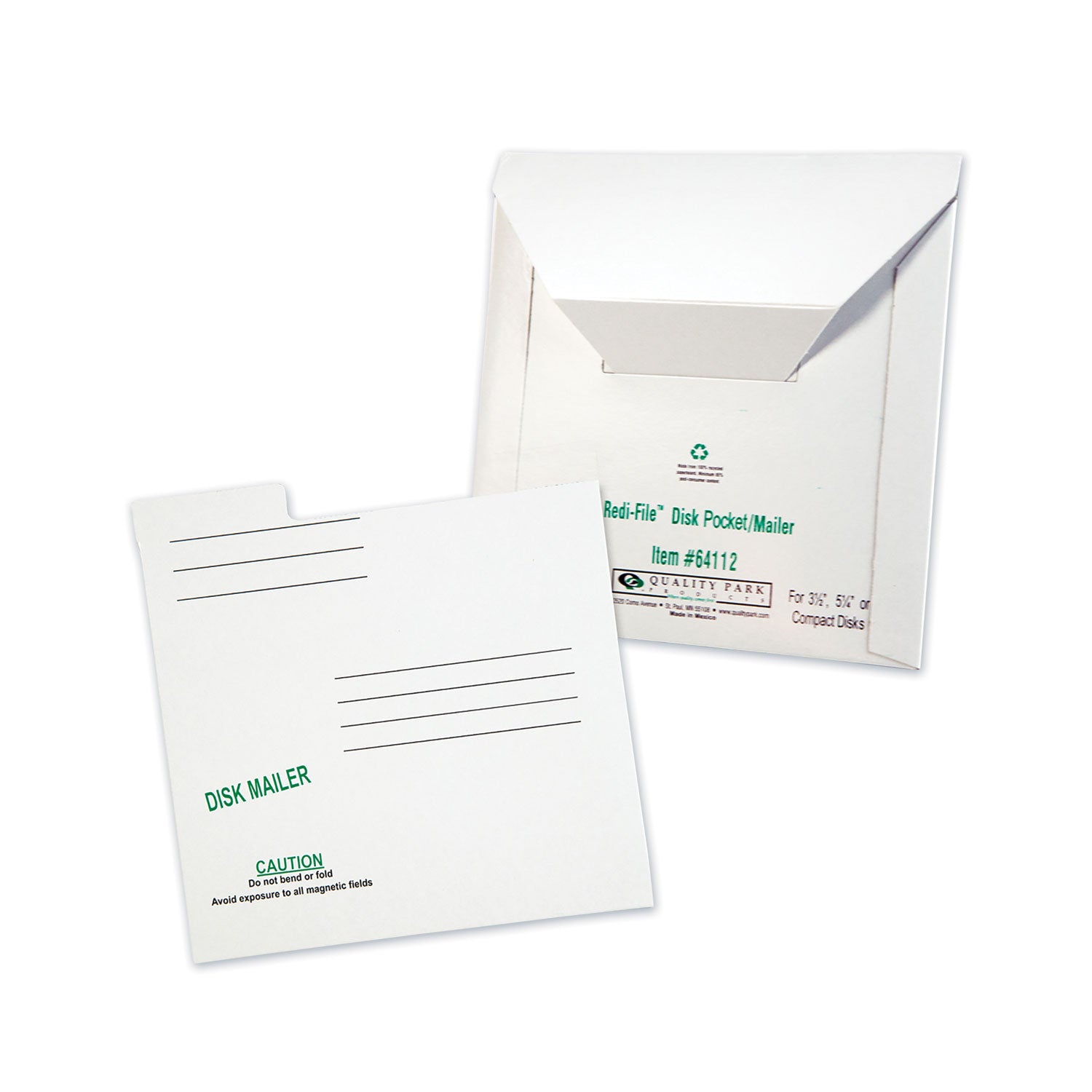 Disc/Diskette - 6" Width x 5 7/8" Length - White - Paperboard - 10 / Pack