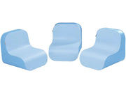 Tic Tac Low Chairs - Blue/Light Blue, Kit of 3