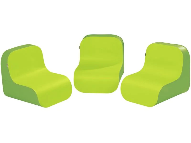 Tic Tac Low Chairs - Green/Light Green, Kit of 3